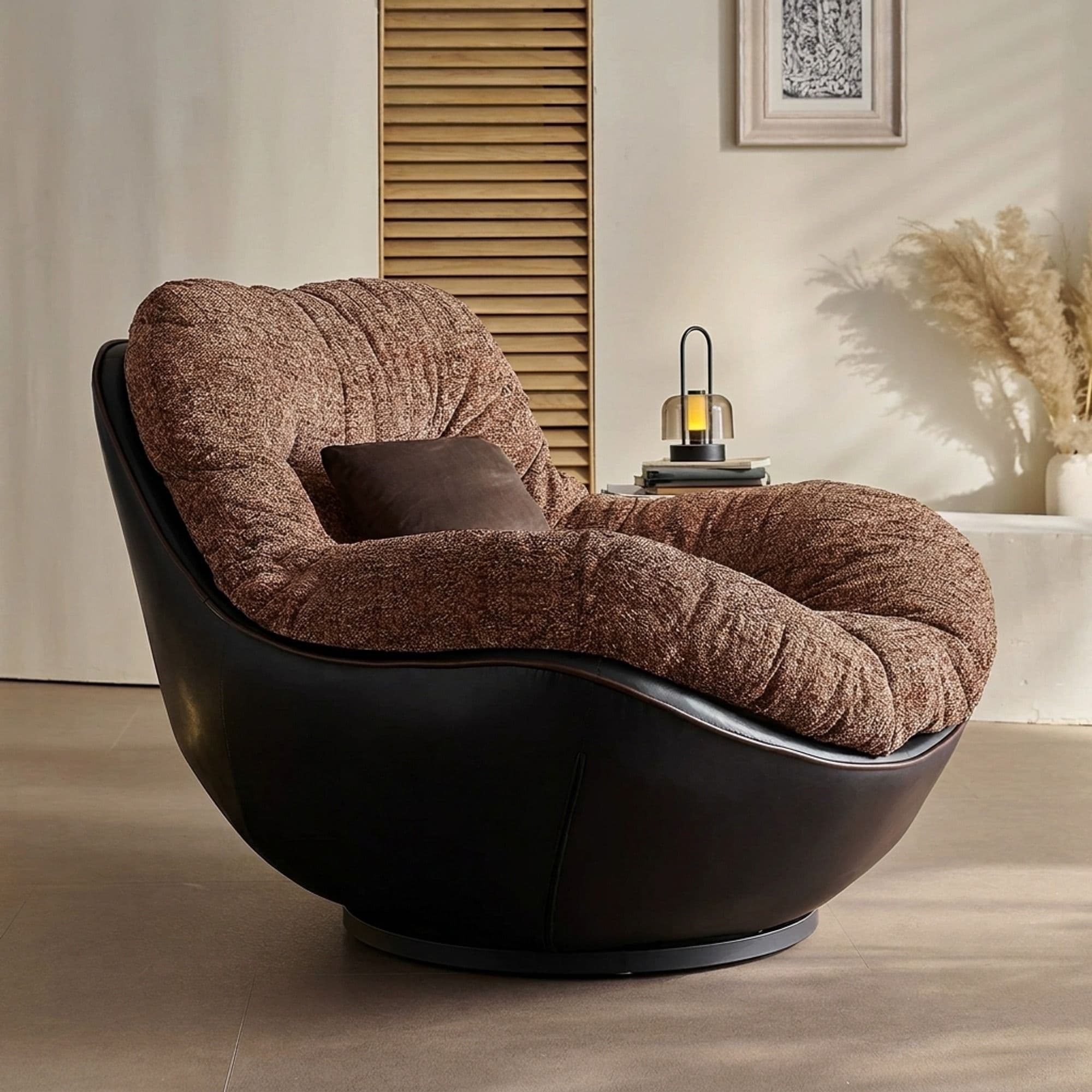 Chenille Swivel Lounge Chair lifestyle 3