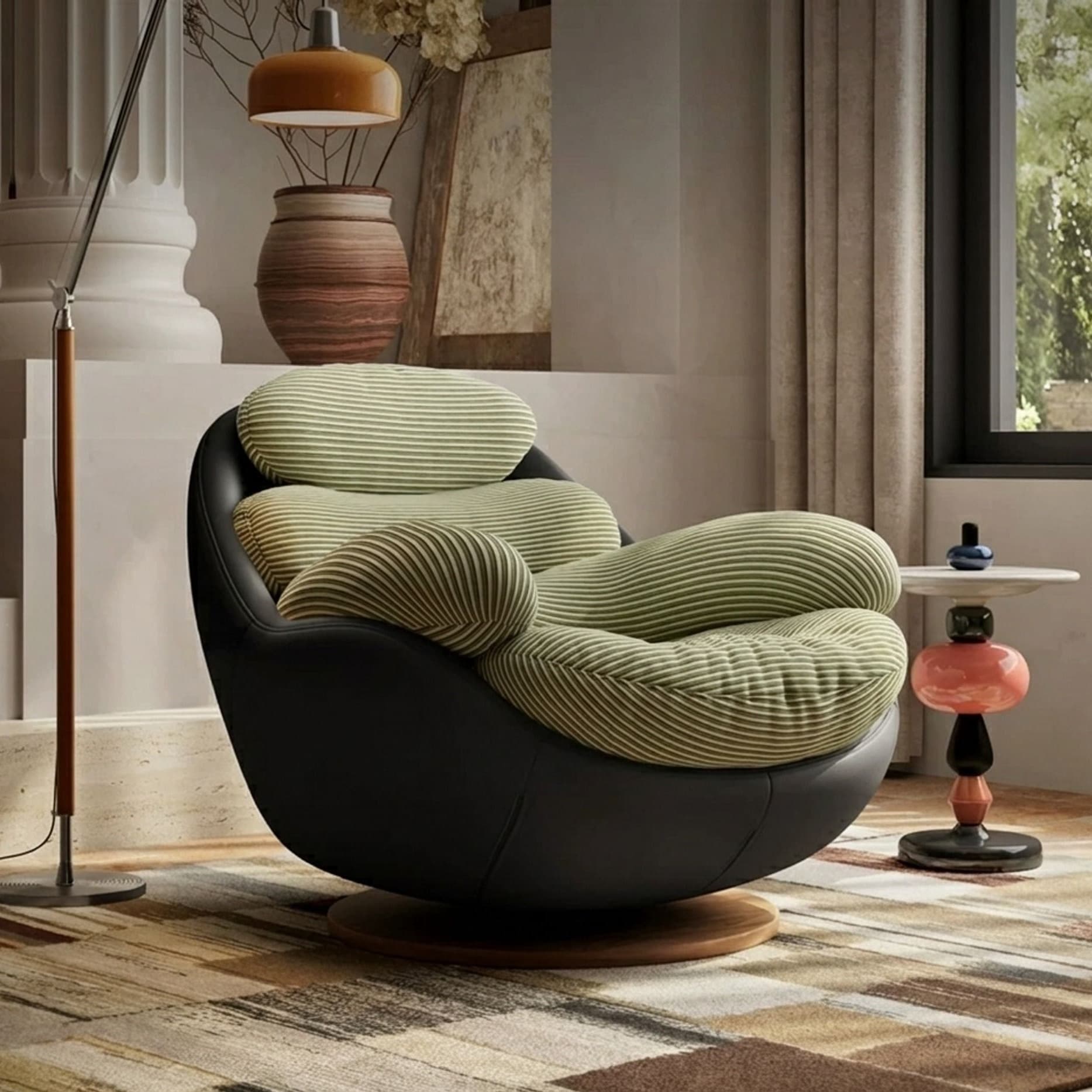 Italian Swivel Lounge Chair lifestyle 3