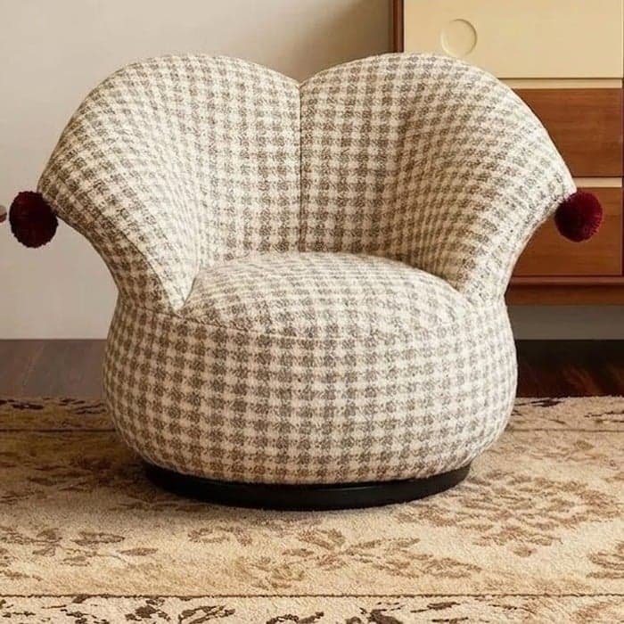 49.2" Organic Modern Fabric Curved Sofa