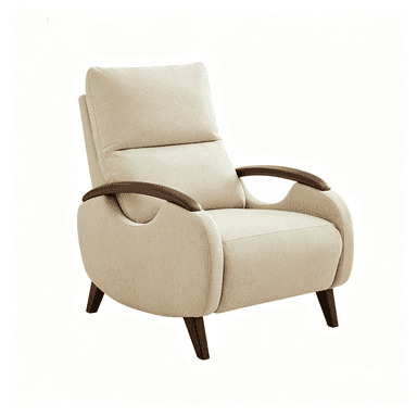 Mid-Century Solid Wood Lounge Chair lifestyle 1