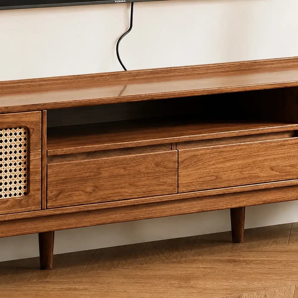 Wabi-Sabi Wicker TV Stand lifestyle 1
