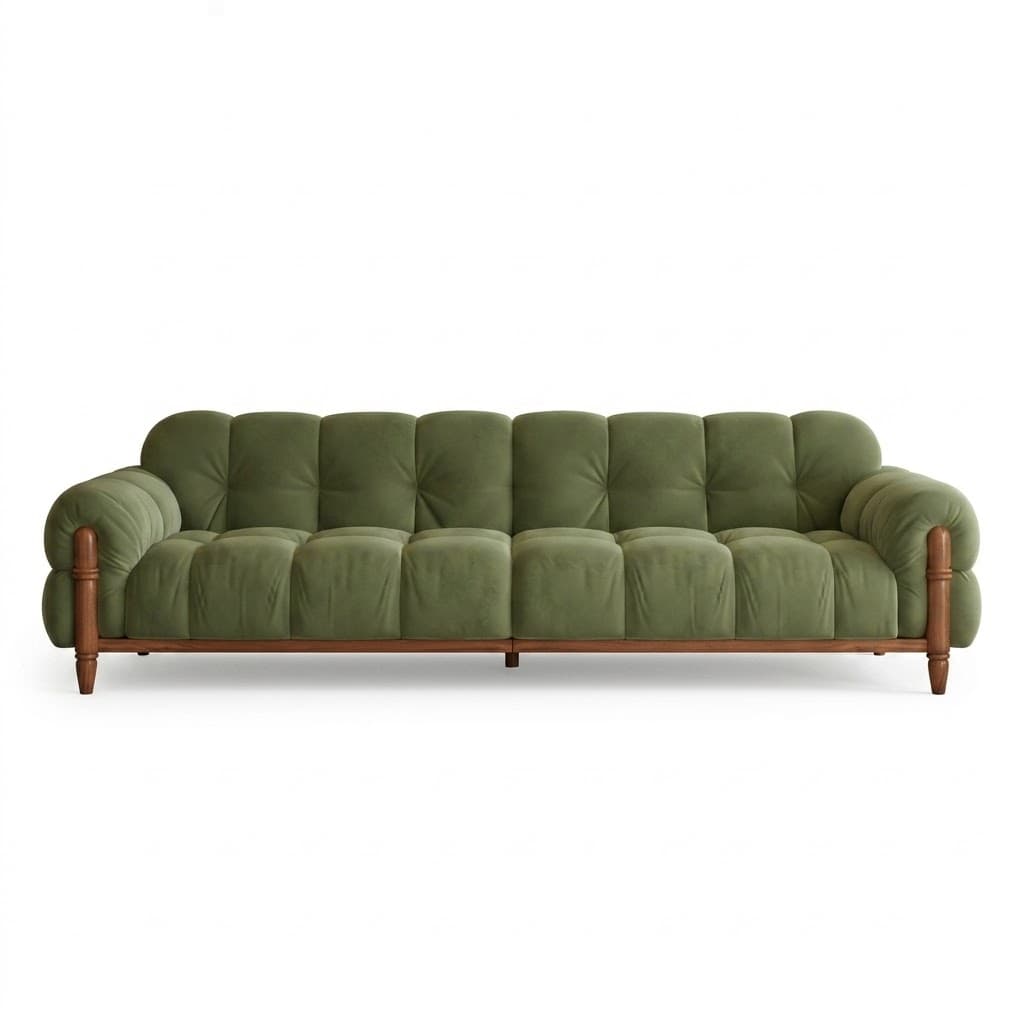 Vintage Piano Key Sofa, Dark Green lifestyle 1