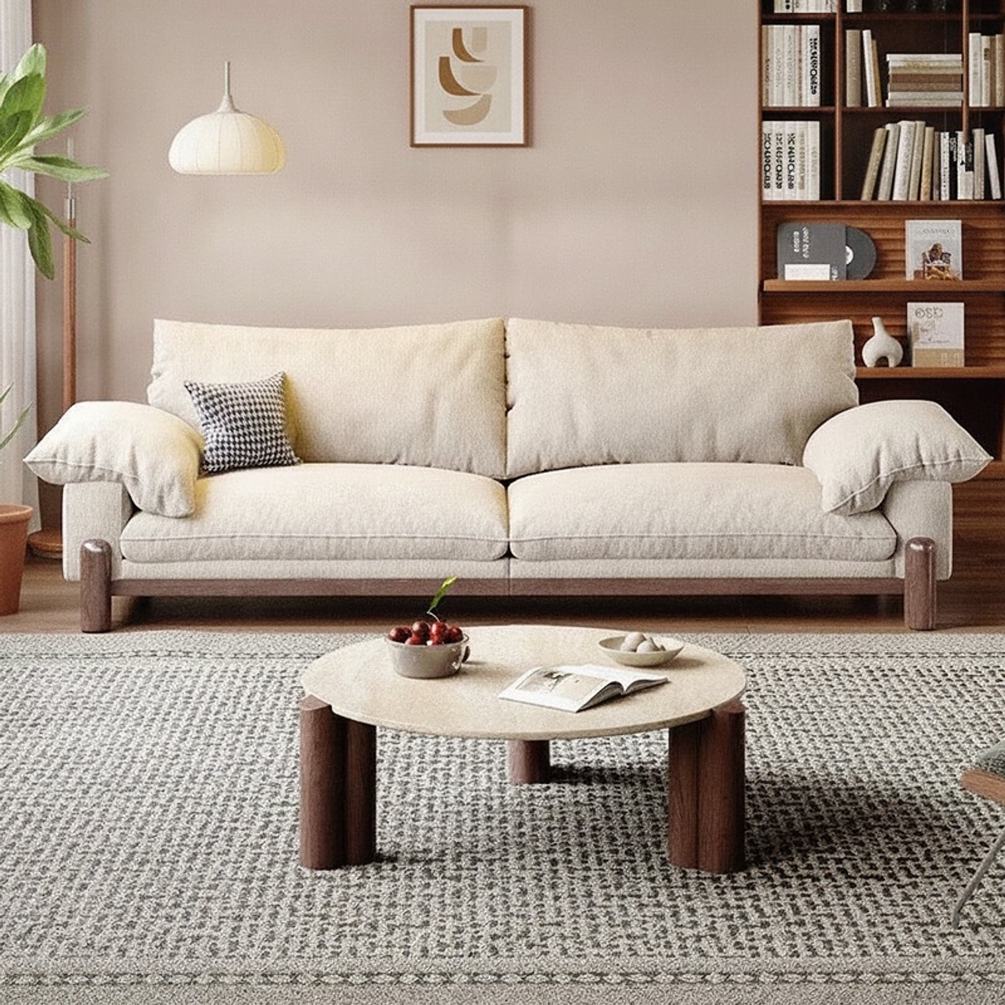 126" Organic Modern Fabric Sofa Deep Seat