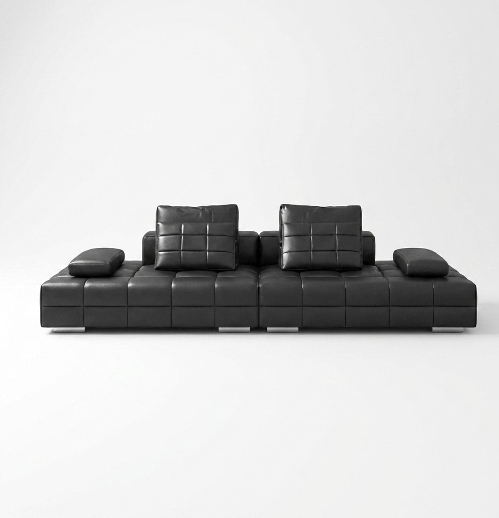 Black Modular Leather Sofa lifestyle 1