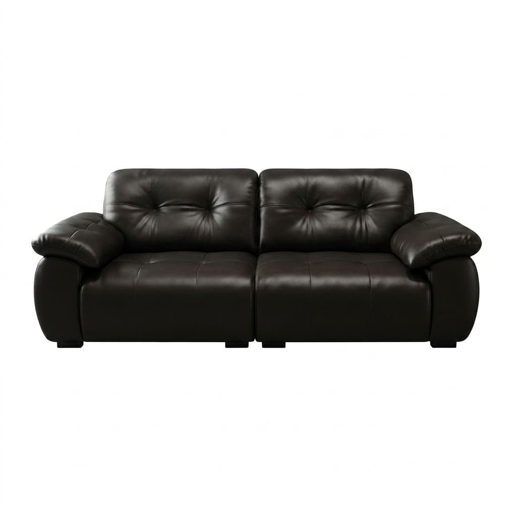 Black Nappa Leather Sofa lifestyle 1