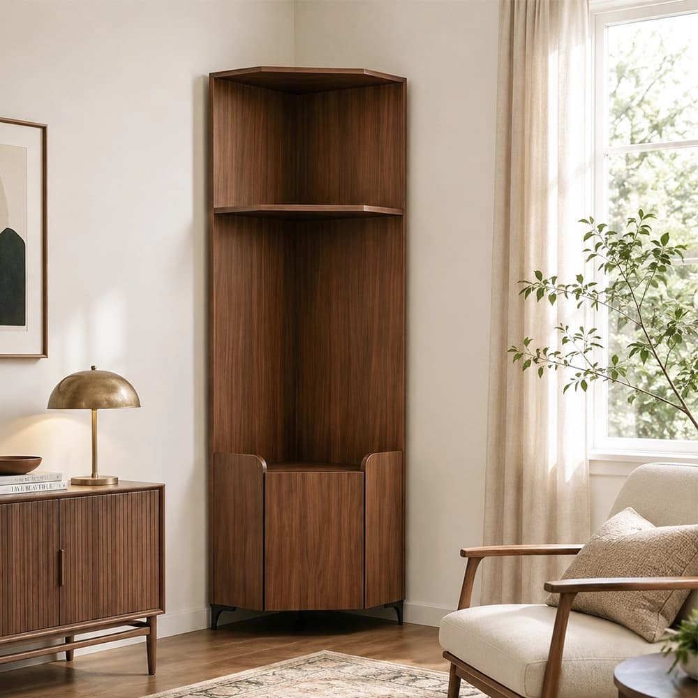 Modern Engineered Wood Corner Corner Cabinet
