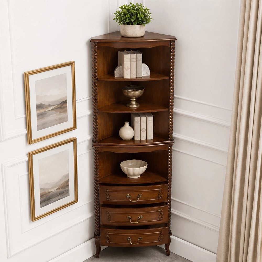 Traditional Solid Wood and Engineered Wood Corner Corner Cabinet