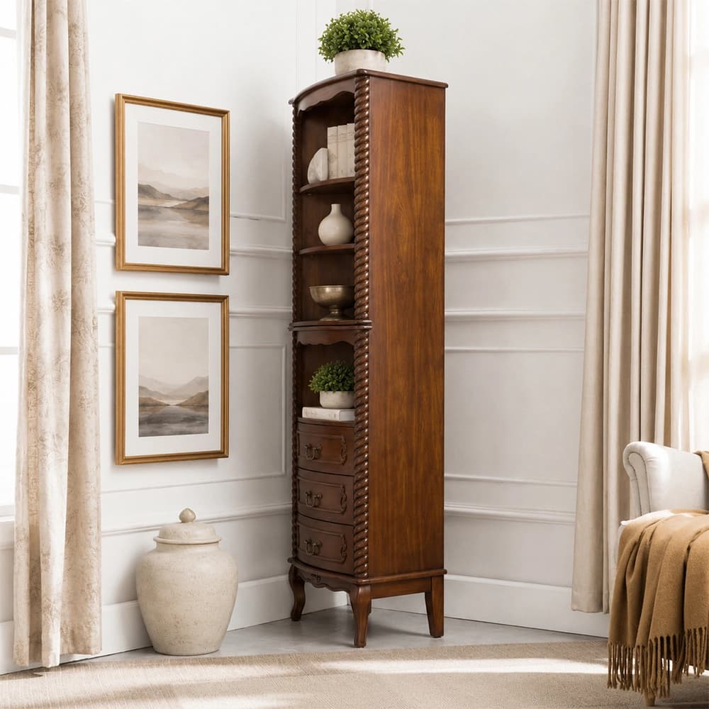 Vintage Cherry Corner Cabinet lifestyle 3