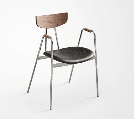 Minimalist Leather Dining Chair lifestyle 1