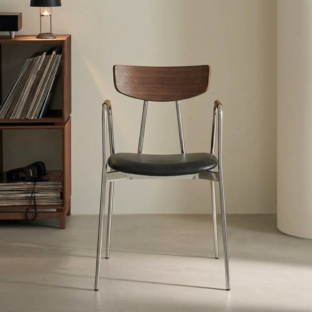 Minimalist Leather Dining Chair lifestyle 2