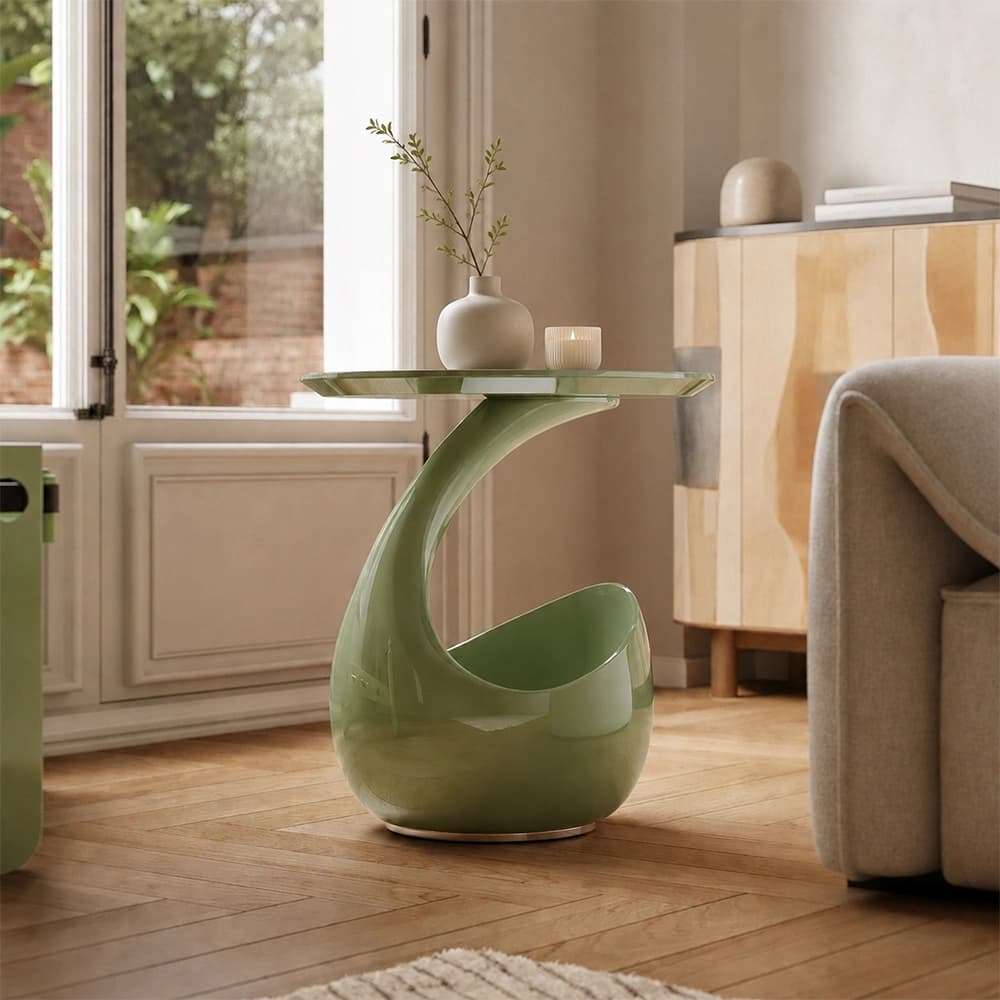 Round Fiberglass Cat Bed Table lifestyle 3