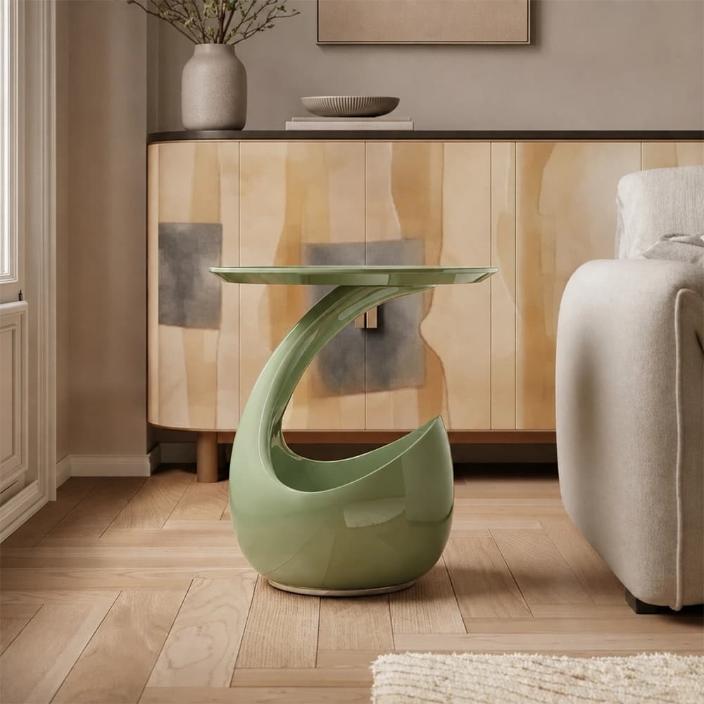 Round Fiberglass Cat Bed Table lifestyle 1