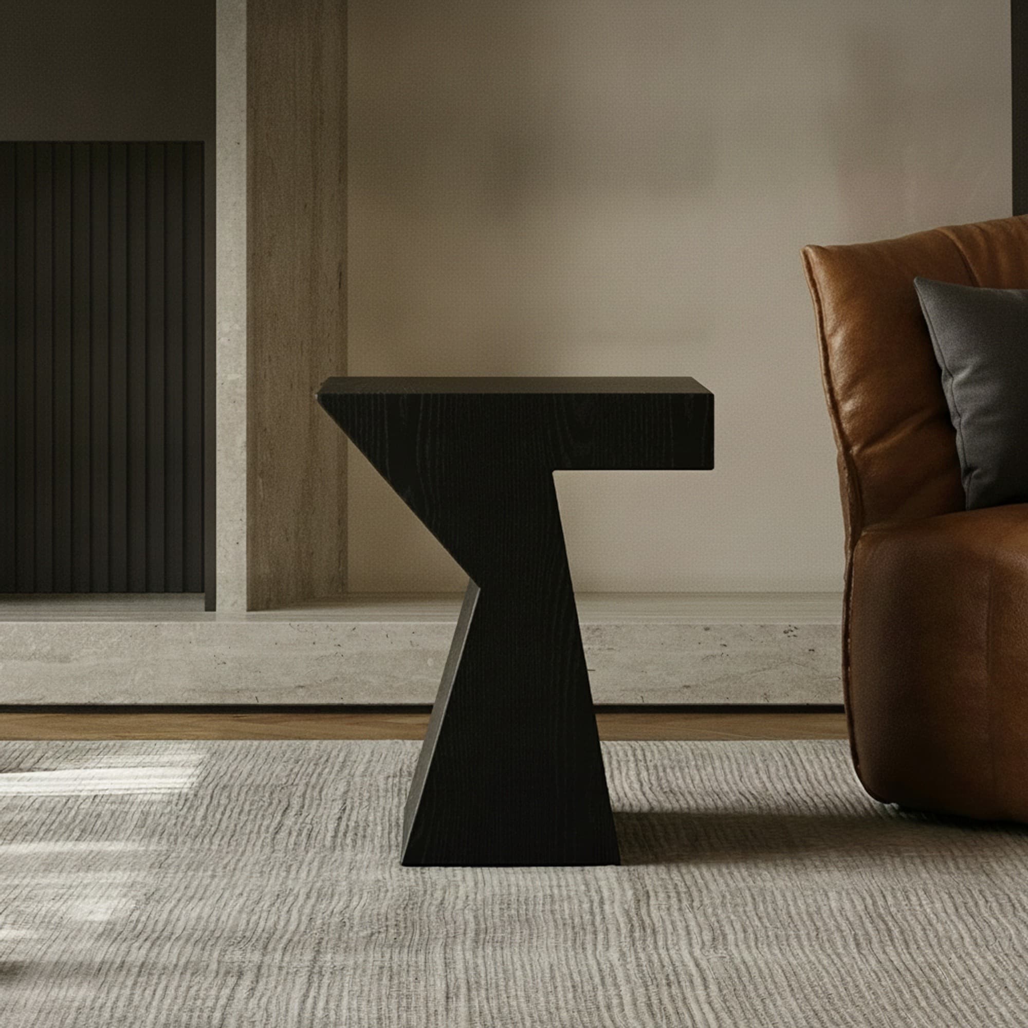 Solid Wood Minimalist Side Table lifestyle 1