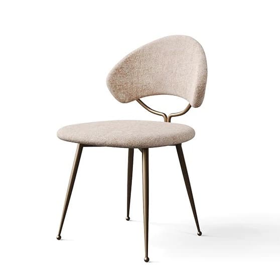 Upholstered Dining Chair with Metal Base lifestyle 1