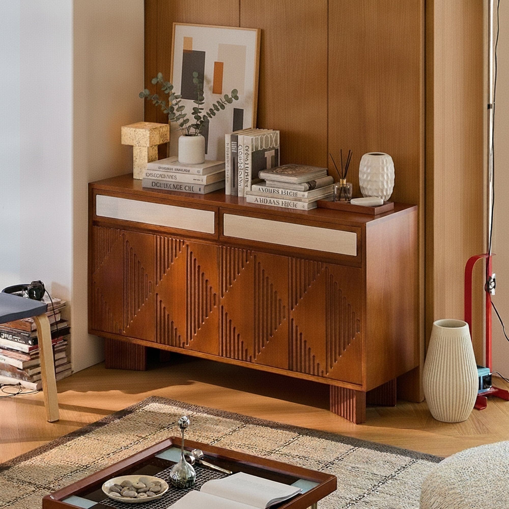 Mid-Century Solid Wood Sideboard lifestyle 3