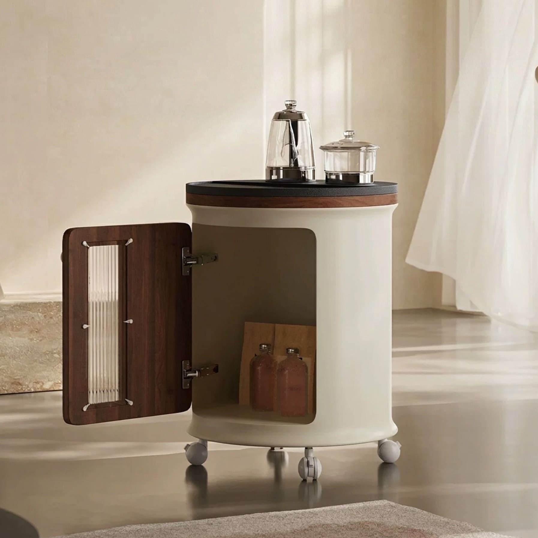 Mid-Century Movable Wood Side Table lifestyle 3