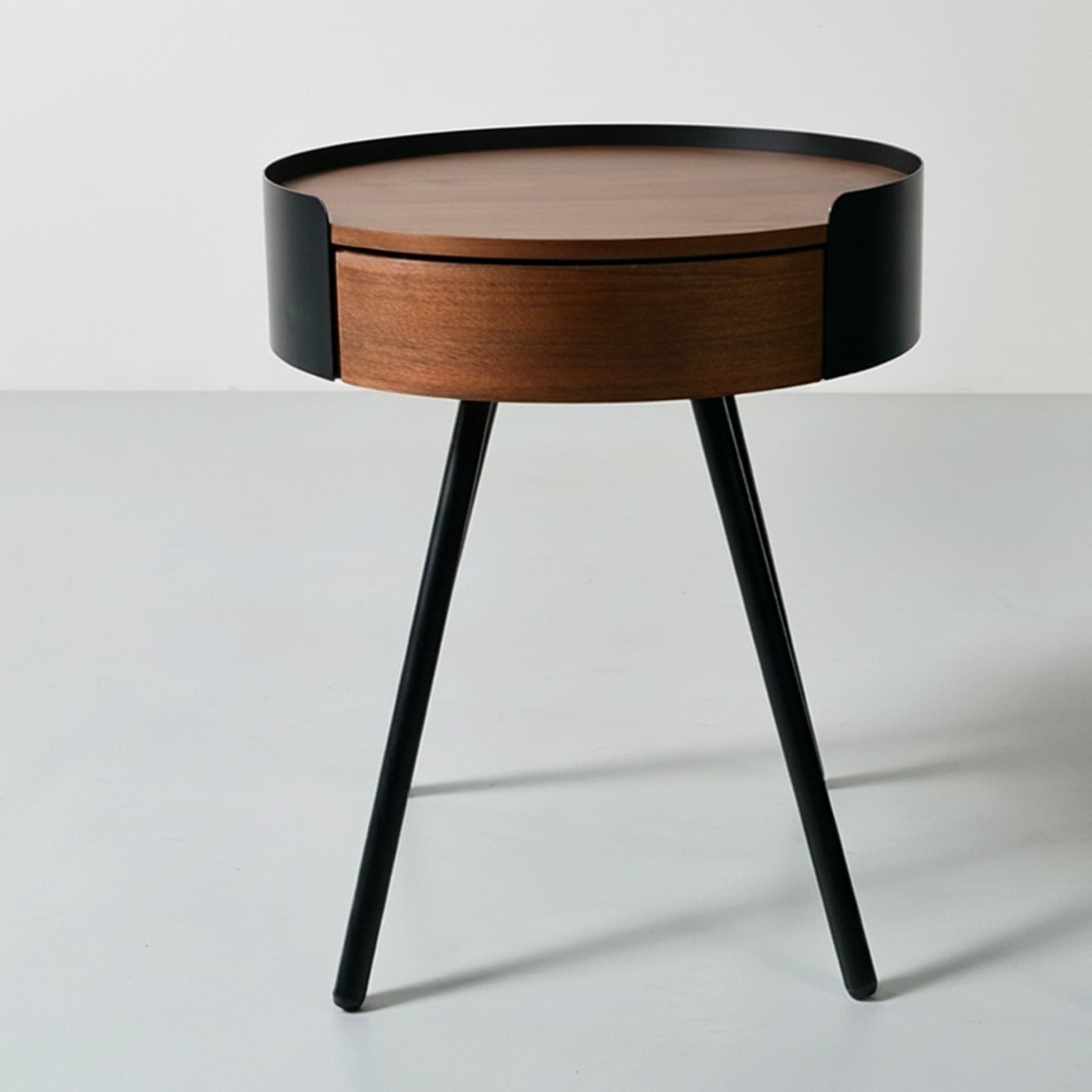 Round Side Table with Storage Drawer lifestyle 1