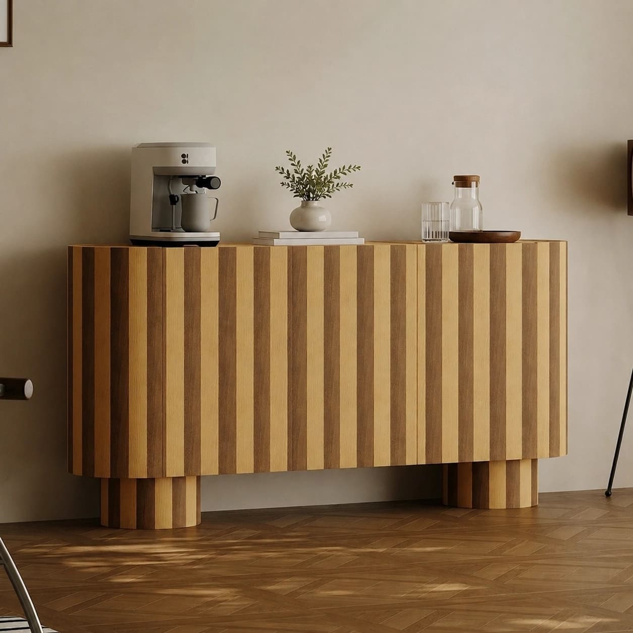 Italian Minimalist Striped Sideboard lifestyle 3