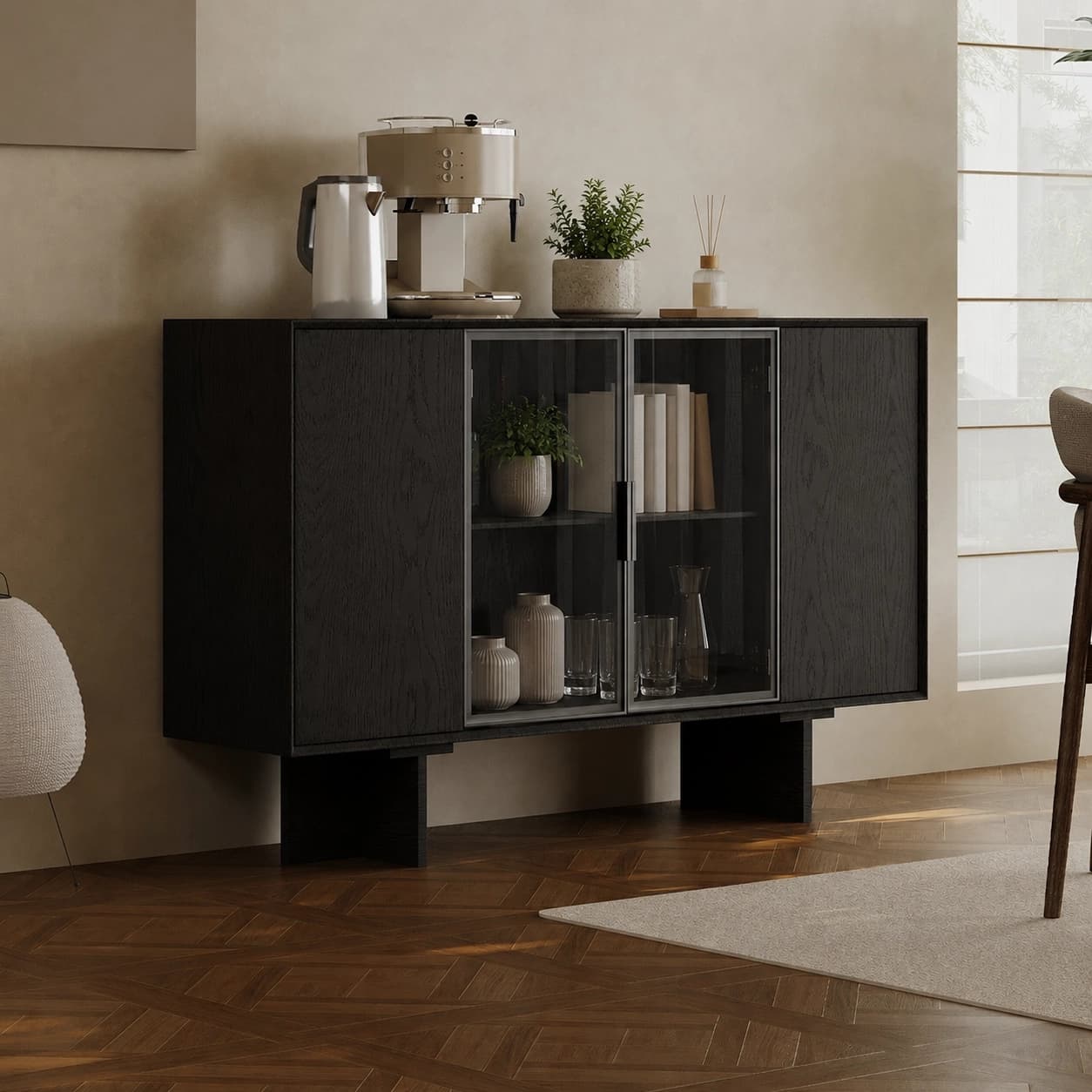 Two-Tone Retro Wood Sideboard lifestyle 3