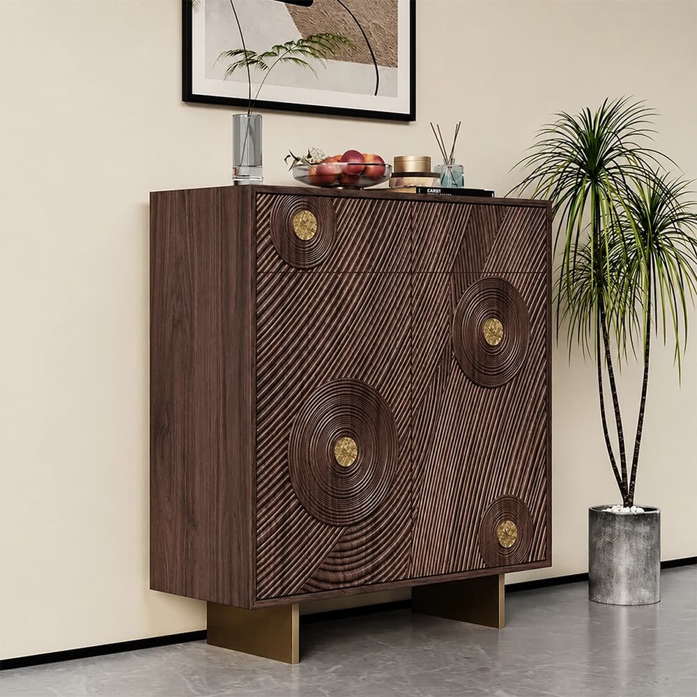 Solid Walnut Two-Door Shoe Cabinet lifestyle 3