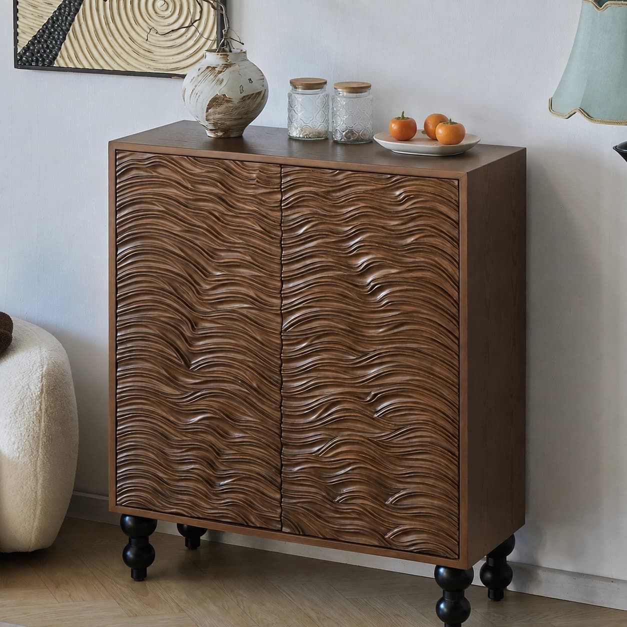 Solid Wood Water Ripple Cabinet lifestyle 3