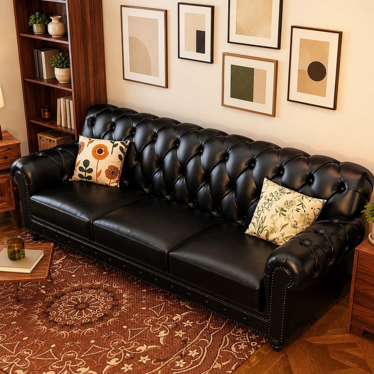 Black Oil Wax Leather Sofa lifestyle 3