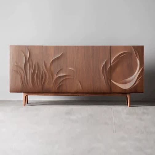 55.1" Organic Modern Plywood Sideboard with Storage