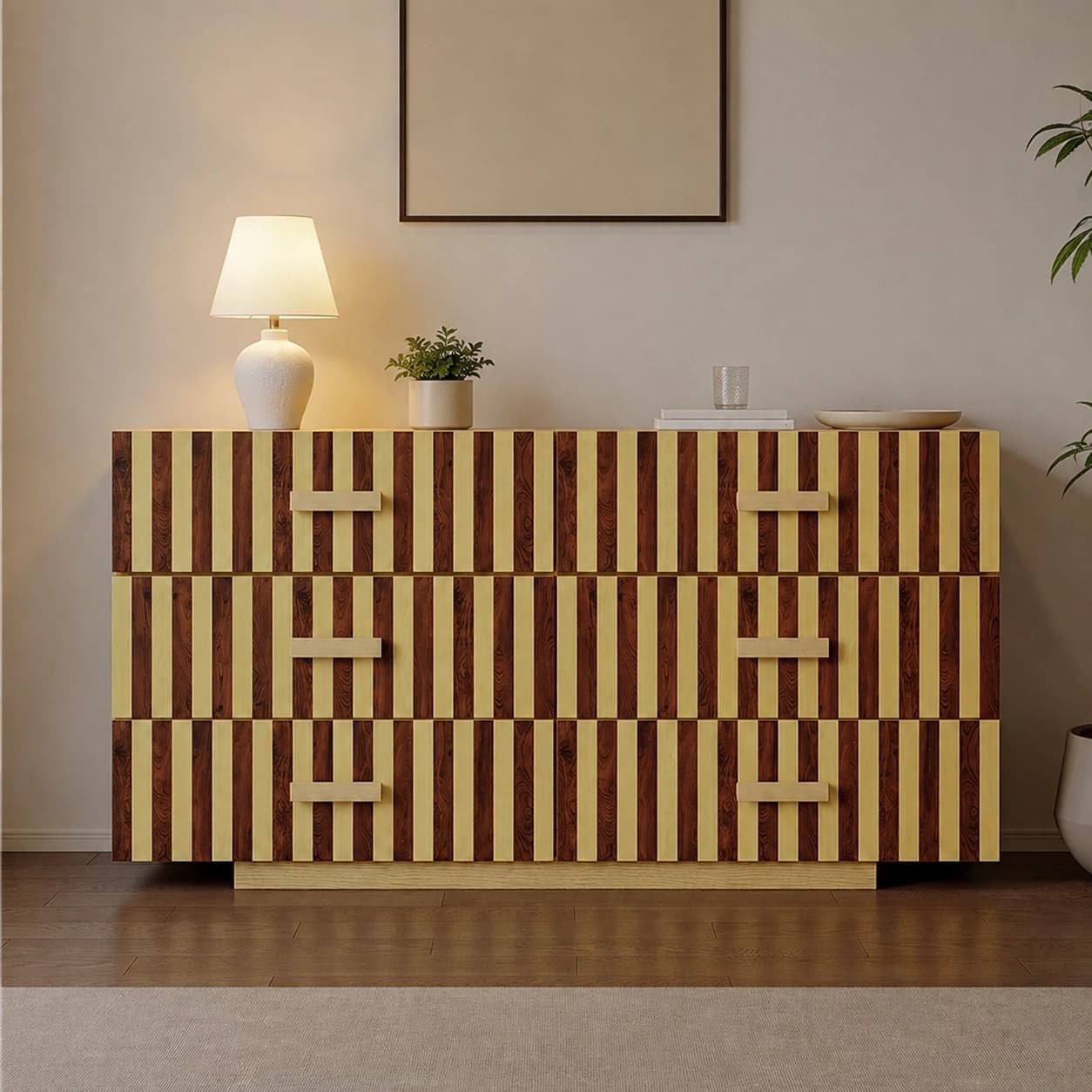 59.1" Modern Plywood Sideboard with Storage