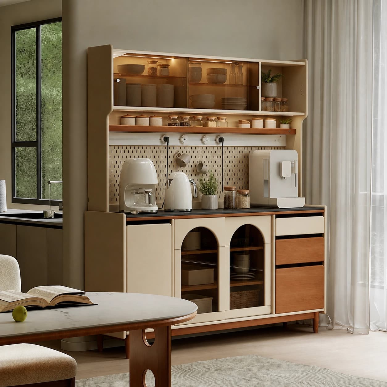 Solid Wood Storage Buffet lifestyle 3