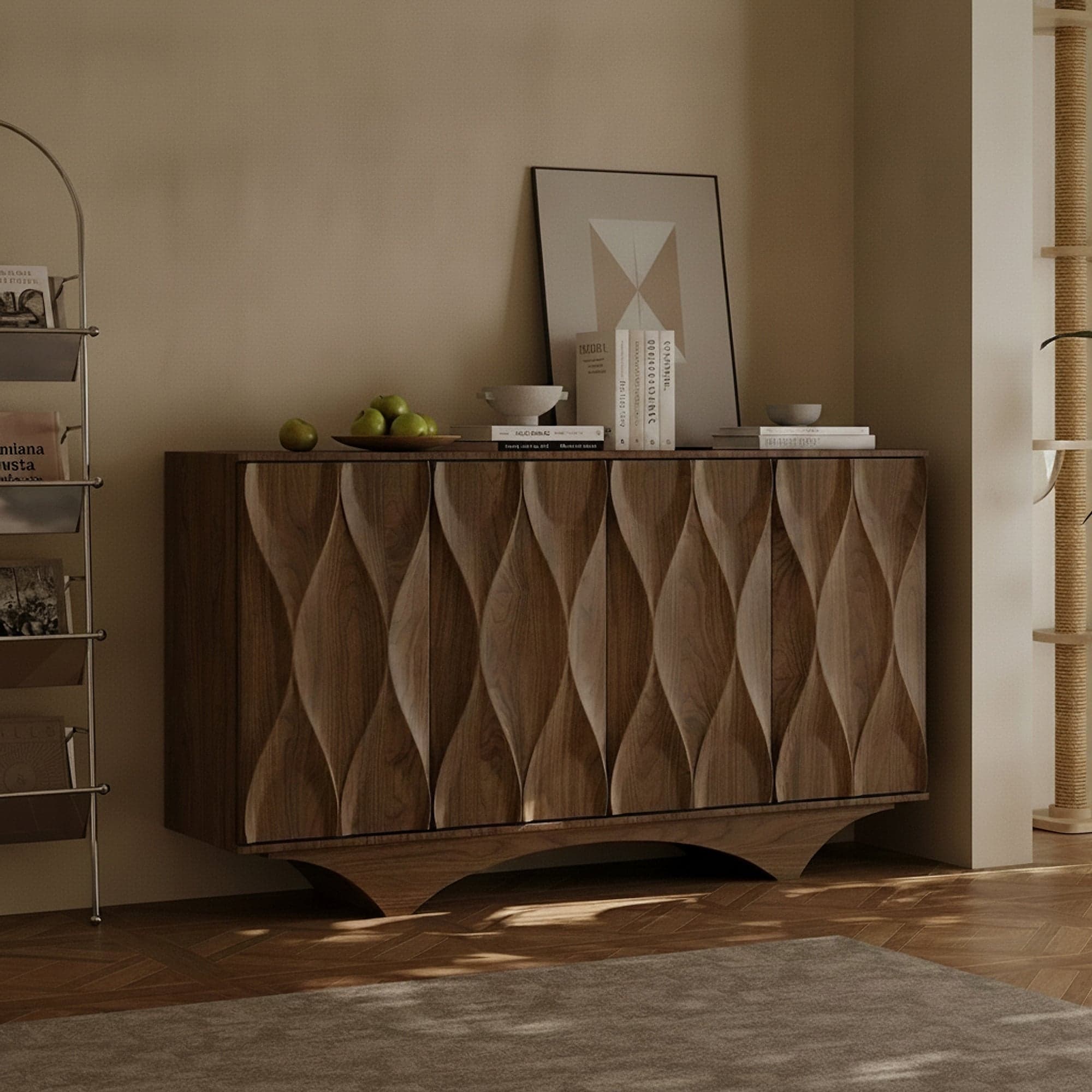 Geometric Walnut Sideboard lifestyle 3