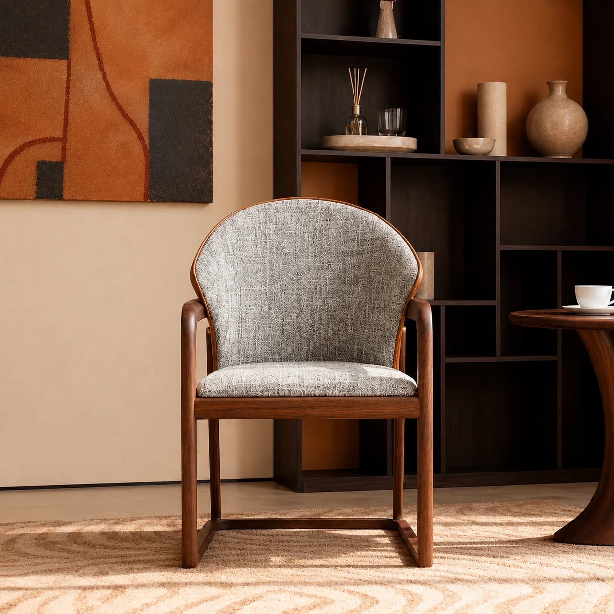 Organic Modern Fabric Upholstered Dining Chair