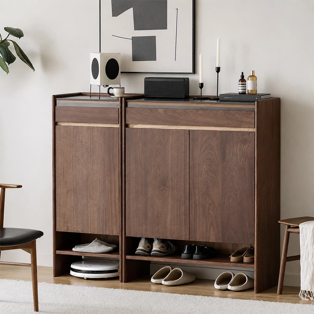 Solid Walnut Entryway Cabinet lifestyle 3