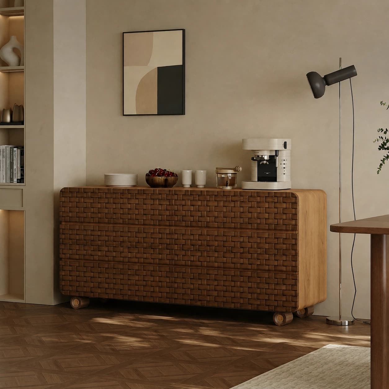 Walnut Sideboard with Woven Doors lifestyle 3