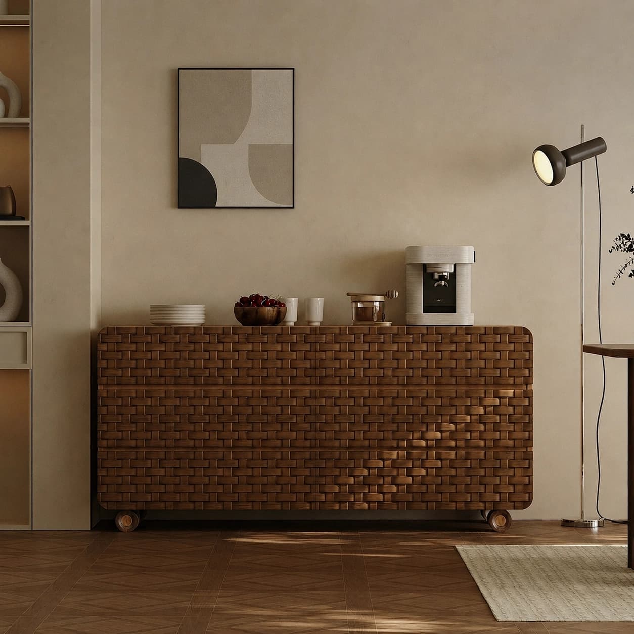 59.1" Organic Modern Plywood Sideboard with Storage