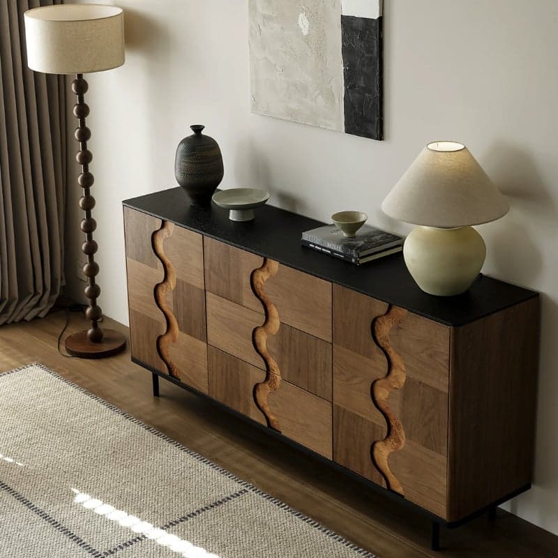 Wood Sideboard, Burl Veneer Accents lifestyle 3