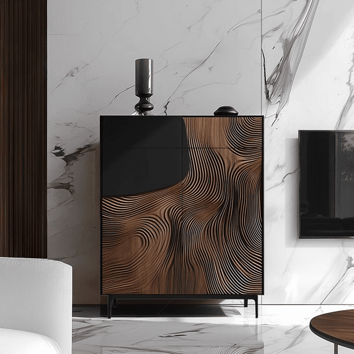 Color-Blocked Wood Entryway Cabinet lifestyle 3
