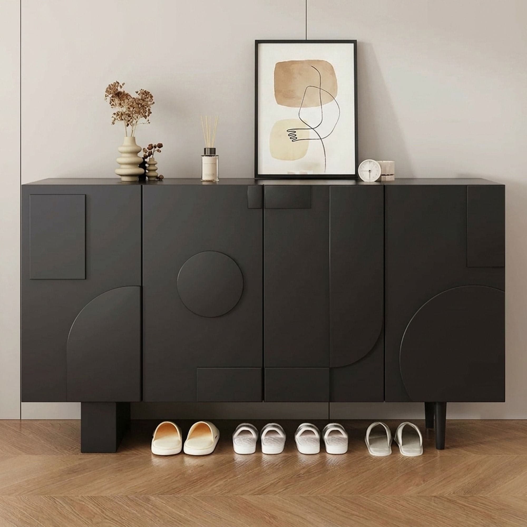 31.5" Modern Particle Board Shoe Cabinet with Doors