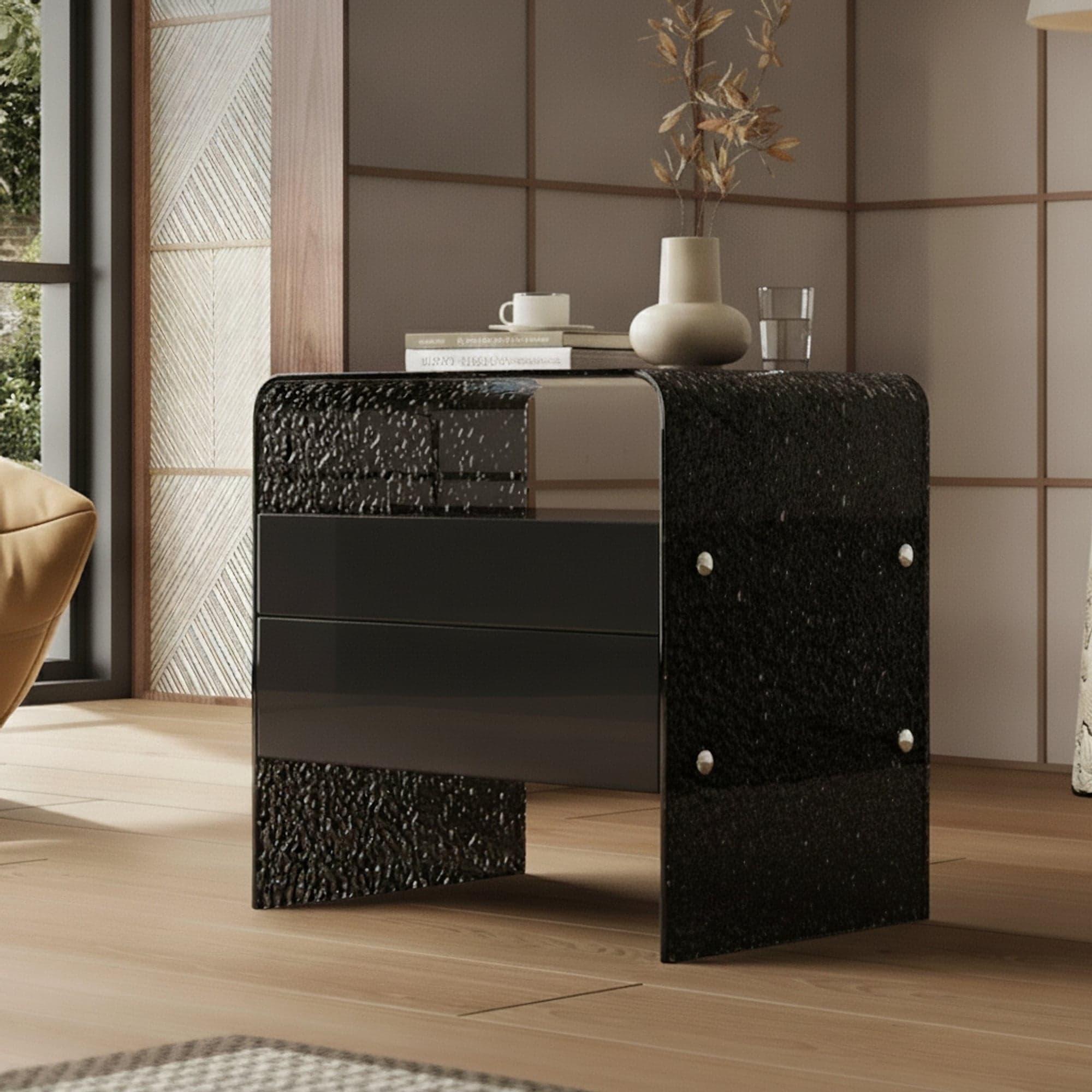 Minimalist Ripple Nightstand lifestyle 3