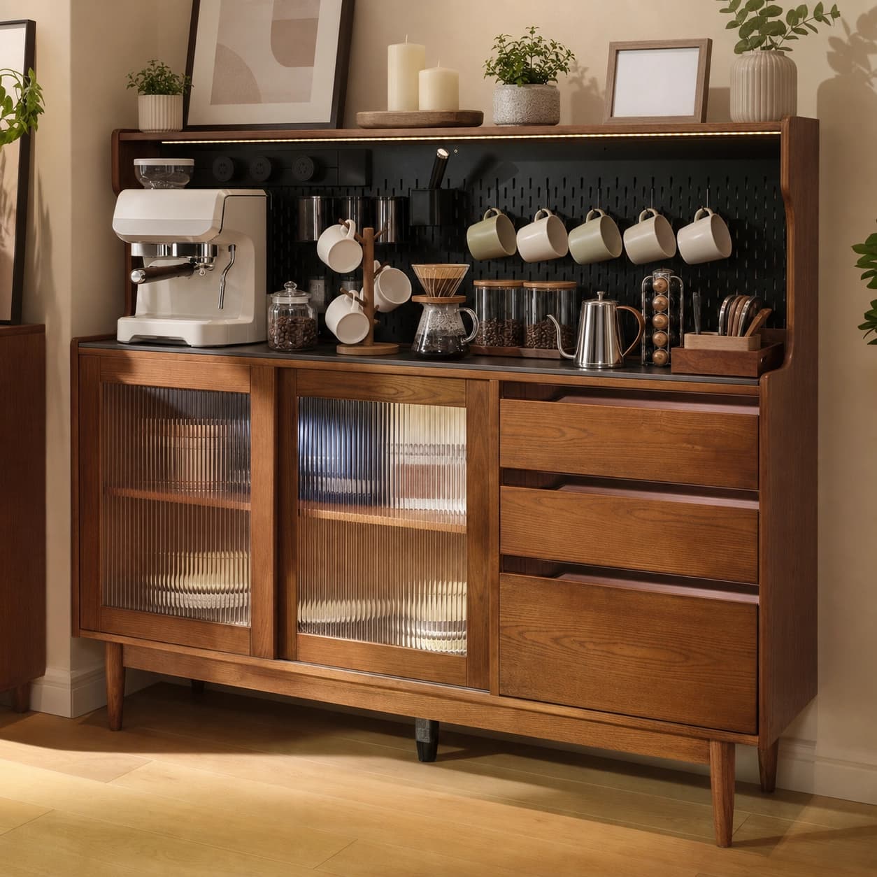 Solid Wood Sliding Door Sideboard lifestyle 1