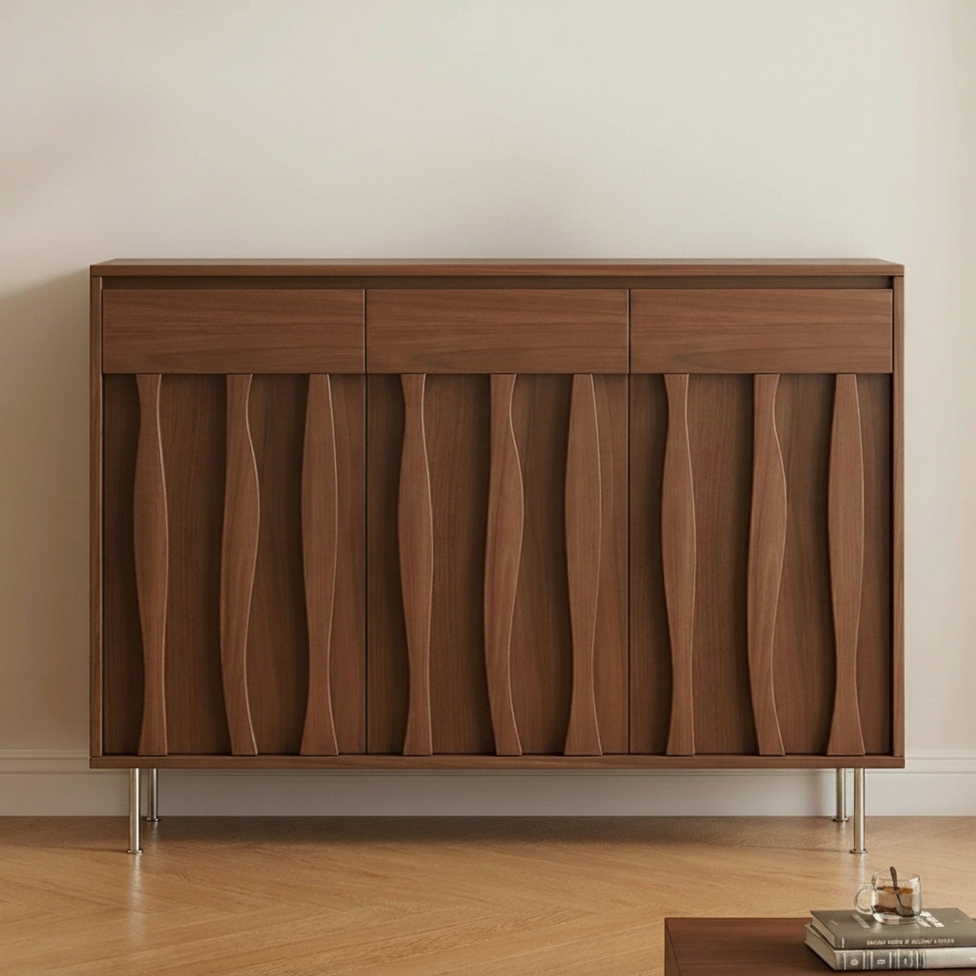 31.5" Mid-Century Modern Engineered Wood Sideboard with Storage