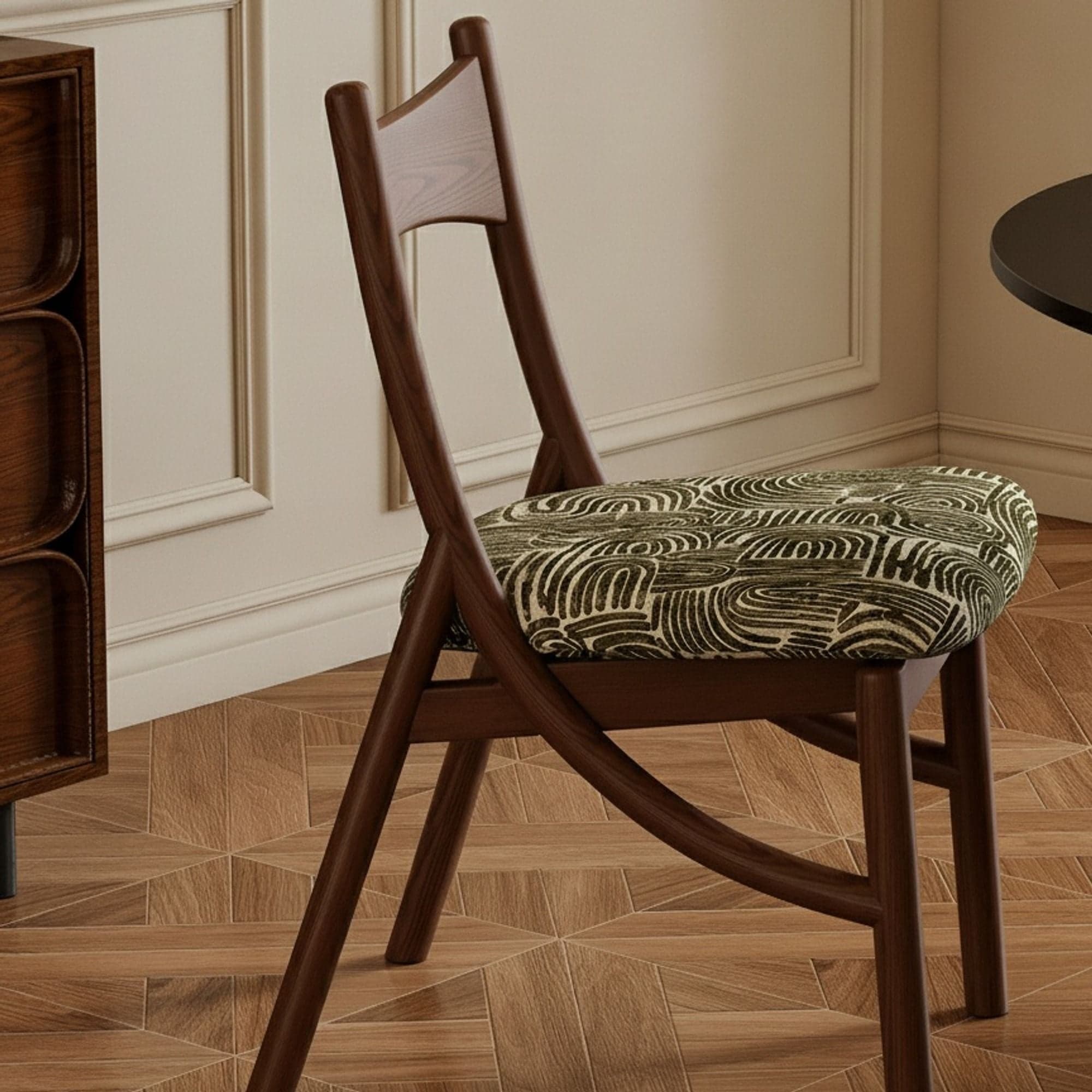 Cat Ear Upholstered Wood Chair lifestyle 3