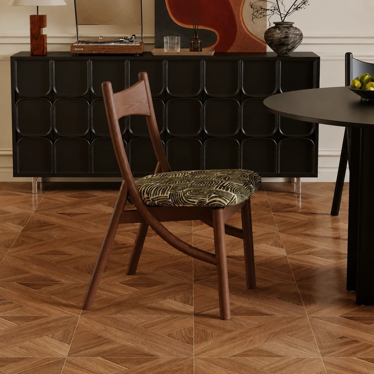 Mid-Century Modern PU Upholstered Dining Chair