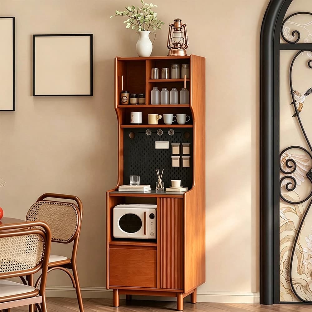 Vintage Solid Wood Coffee Bar Cabinet lifestyle 2