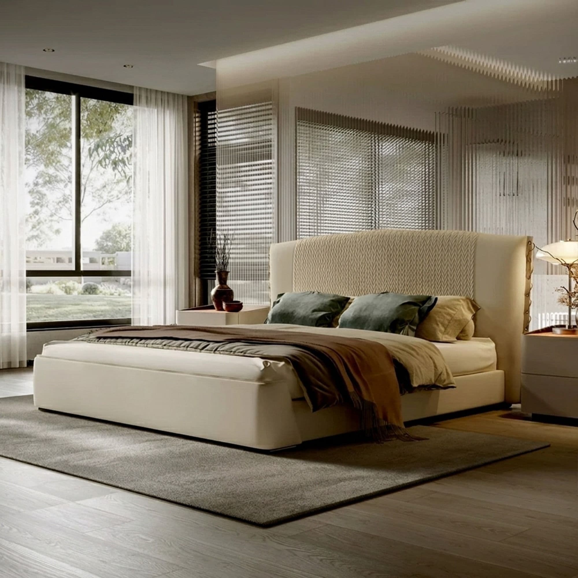 Nappa Leather Minimalist Bed lifestyle 1