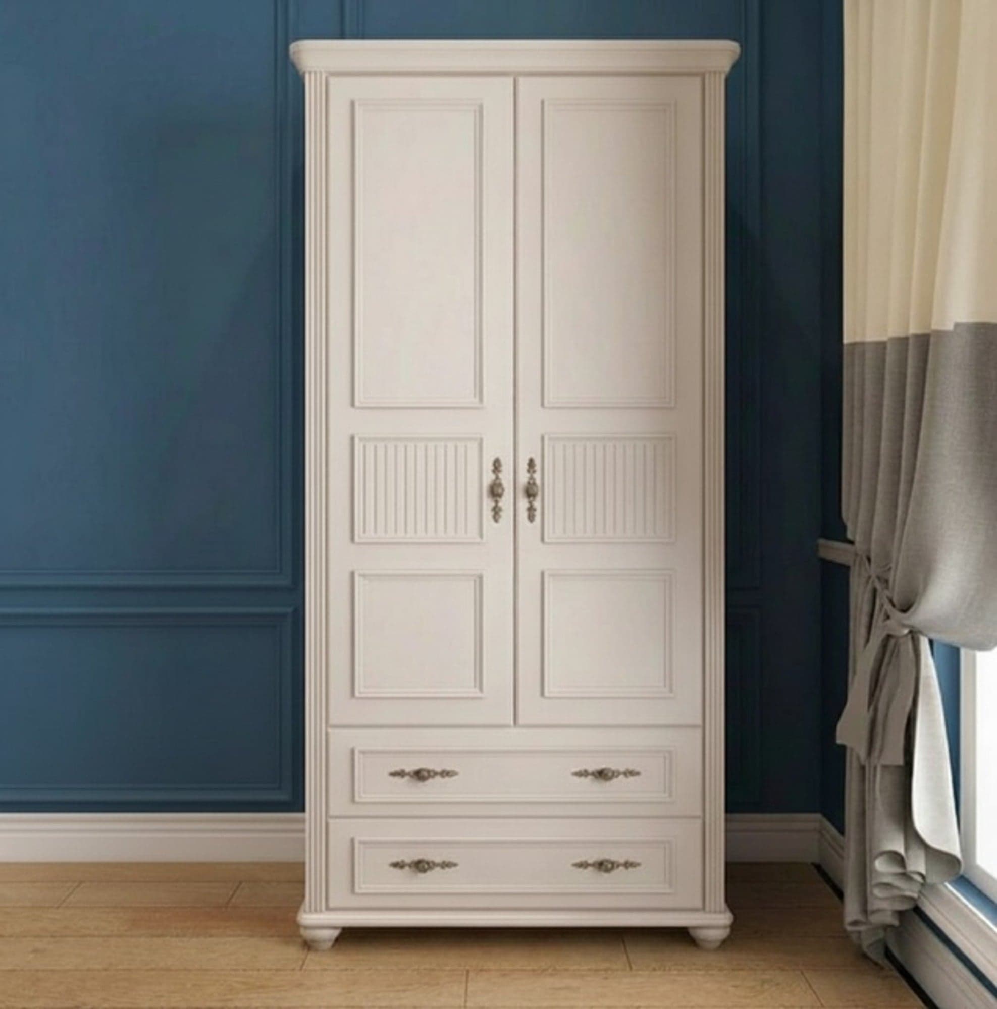 37.8" Traditional Engineered Wood Wardrobe & Armoires with Drawers