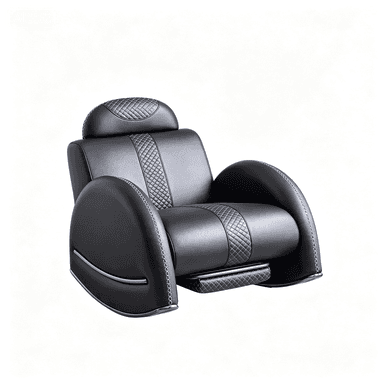 Curved Leather Rocking Lounge Chair lifestyle 1