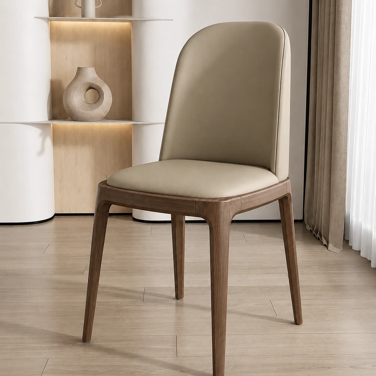 Upholstered Solid Wood Dining Chair lifestyle 3