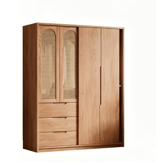 Vintage Walnut Sliding Door Wardrobe lifestyle 1