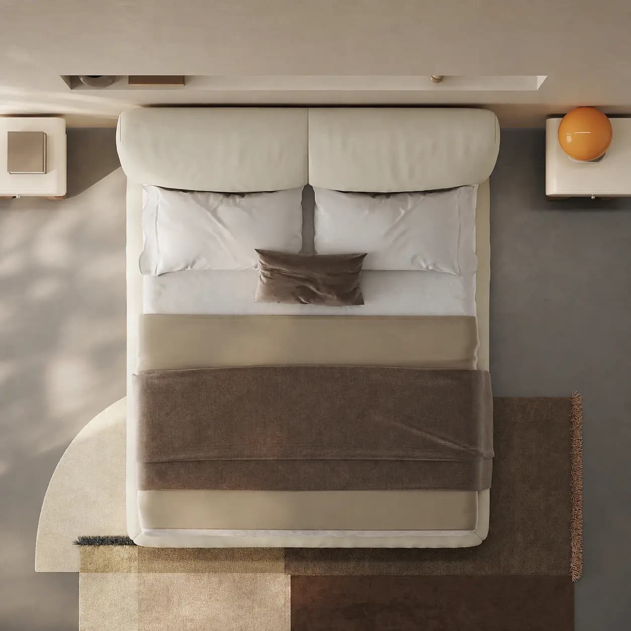 Beige Upholstered Bed Frame lifestyle 3