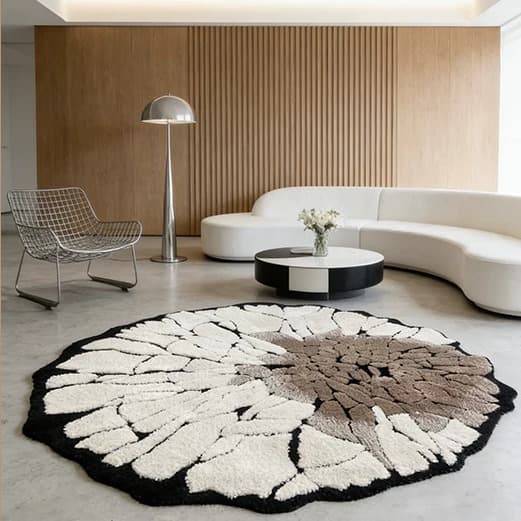 Vintage Milk Silk Round Rug lifestyle 1